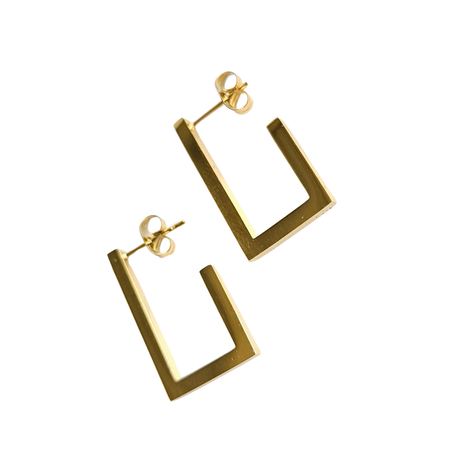 Luxe Geometric Hoop Earrings- Gold