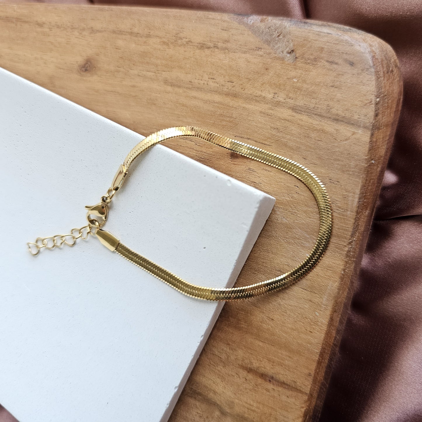 Herringbone Bracelet- 18k Gold Plated