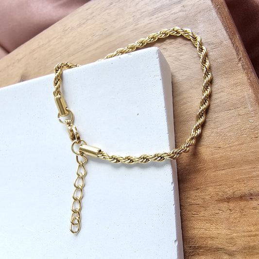 Rope Bracelet- 18k Gold Plated