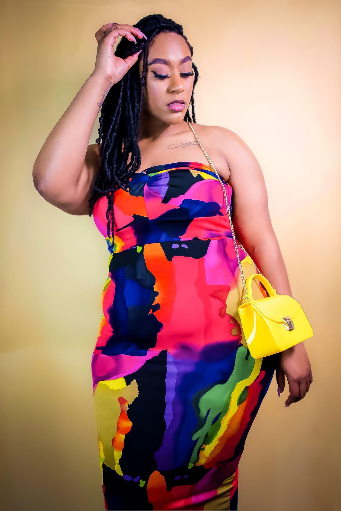 Strapless Midi Dress